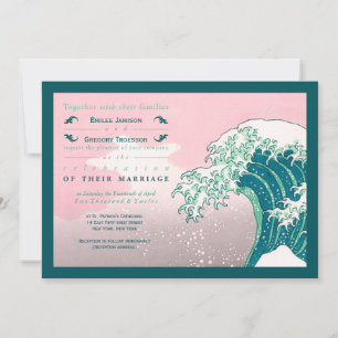 Japans Woodblock print Wedding Invitations Kaart