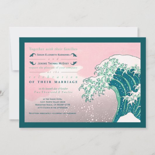 Japans Woodblock print Wedding Invitations Kaart (Voorkant)