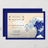 Japans Woodblock print Wedding Invitations Kaart (Voorkant / Achterkant)