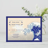 Japans Woodblock print Wedding Invitations Kaart (Staand voorkant)