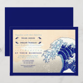 Japans Woodblock print Wedding Invitations Kaart (Voorkant / Achterkant)