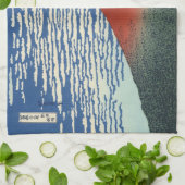 Japans Woodblock: Red Fuji Southern Wind Theedoek (Gevouwen)