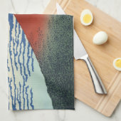 Japans Woodblock: Red Fuji Southern Wind Theedoek (Quarter Fold)