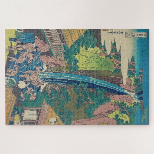  Japans Woodblock Roben Waterfall Oyama Legpuzzel (Horizontaal)