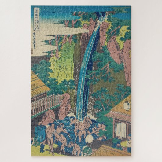 Japans Woodblock Roben Waterfall Oyama Legpuzzel (Verticaal)