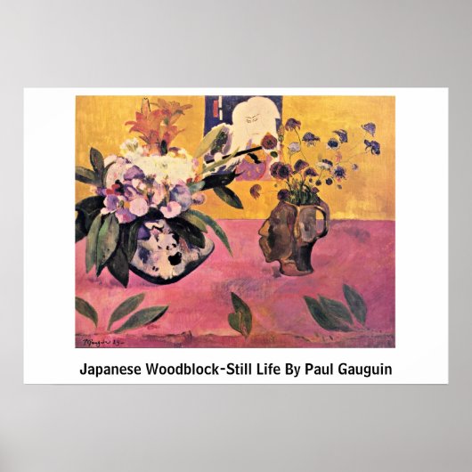 Japans Woodblock-still-leven van Paul Gauguin Poster (Voorkant)