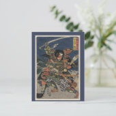 Japans Woodblock van Twee Samurai Warriors Briefkaart (Staand voorkant)