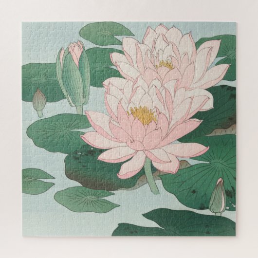 Japans Woodblock Water Lily Lilies Legpuzzel (Verticaal)