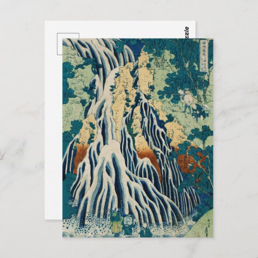 Japans Woodblock Waterfall Kirifuri Briefkaart (Voorkant / Achterkant)