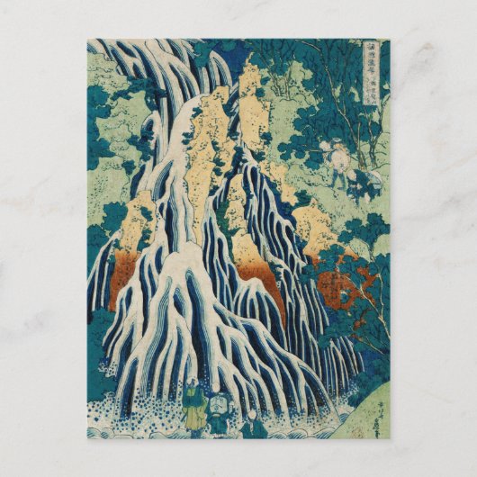 Japans Woodblock Waterfall Kirifuri Briefkaart (Voorkant)