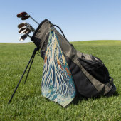 Japans Woodblock Waterfall Kirifuri Golfhanddoek (Groen)