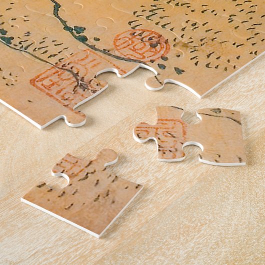  Japans Woodblock Yamato Horse Waterfall Legpuzzel (Zijkant)