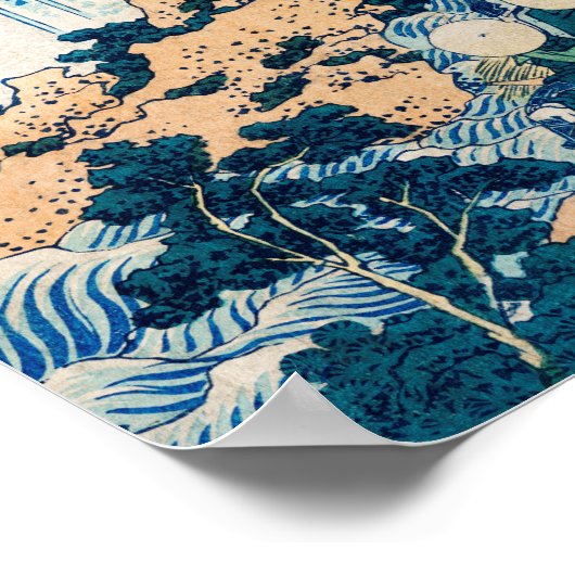  Japans Woodblock Yoro Waterfall Mino Poster (Hoek)