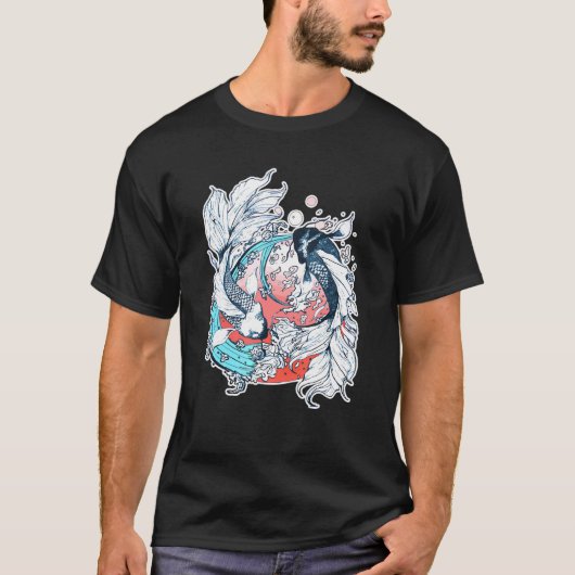 Japans Yin Yang Koi Fish T-shirt (Voorkant)