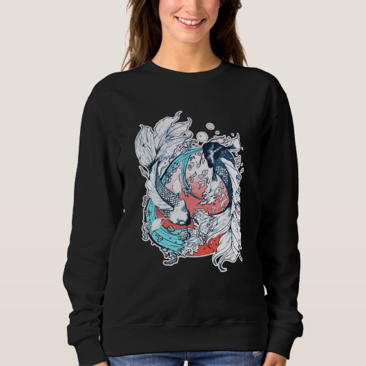 Japans Yin Yang Koi Fish Trui (Voorkant)