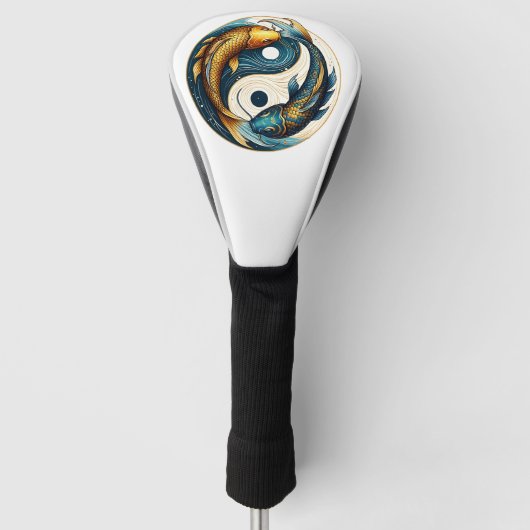 Japans Yin Yang symbool Koi Vis Golfheadcover (Voorkant)