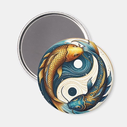 Japans Yin Yang symbool Koi Vis Magneet (Voorkant / Achterkant)