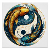 Japans Yin Yang symbool Koi Vis Perfect Poster (Voorkant)