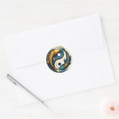 Japans Yin Yang symbool Koi Vis Ronde Sticker (Envelop)