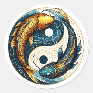 Japans Yin Yang symbool Koi Vis Ronde Sticker