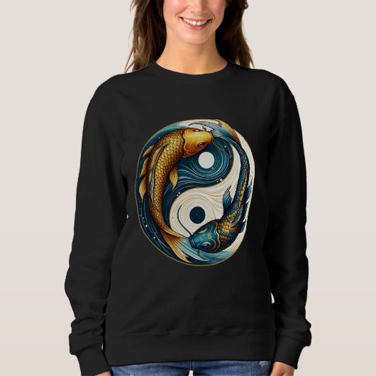 Japans Yin Yang-symbool Koi Vis Trui (Voorkant)