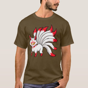 Japans Yokai figuur Kawaii Kitsune T-shirt