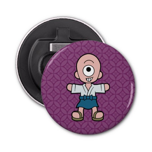 Japans Yokai Hitotsume-kozo Button Flesopener (Voorkant)
