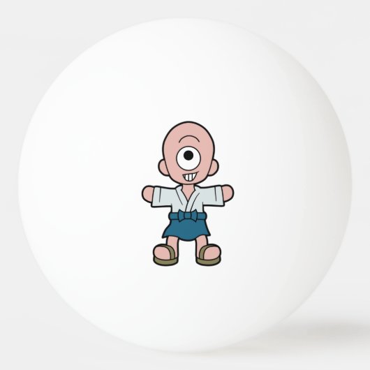 Japans Yokai Hitotsume-kozo Pingpongbal (Achterkant)