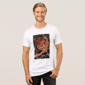 Japans Yokai Oni King Fine Art Tri-Blend Shirt (Voorkant volledig)