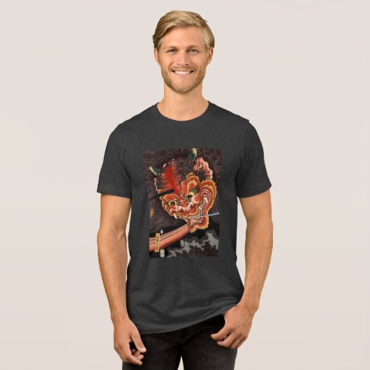 Japans Yokai Oni King Fine Art Tri-Blend Shirt (Voorkant volledig)