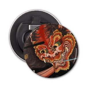 Japans Yokai Oni King Shutendoji Fine Art Button Flesopener