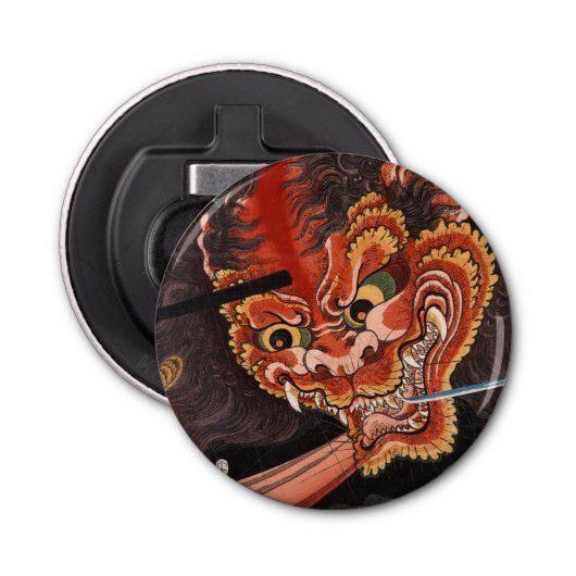 Japans Yokai Oni King Shutendoji Fine Art Button Flesopener (Voorkant)