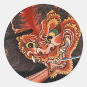 Japans Yokai Oni King Shutendoji Fine Art Ronde Sticker (Voorkant)