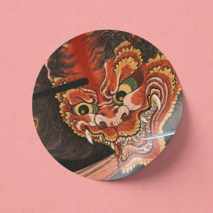 Japans Yokai Oni King Shutendoji Fine Art Ronde Sticker