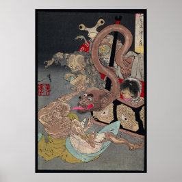 Japans Yokai Ukiyo-e Omoi Tsuzura door Yoshitoshi Poster