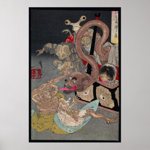 Japans Yokai Ukiyo-e Omoi Tsuzura door Yoshitoshi Poster