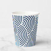 Japans zee blauw en wit ontwerp papieren bekers (Links)