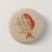Japans Zee Bream Yokai (Wedding Scroll) Ronde Button 5,7 Cm (Voorkant)