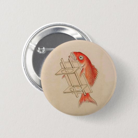 Japans Zee Bream Yokai (Wedding Scroll) Ronde Button 5,7 Cm (Voorkant /achterkant)