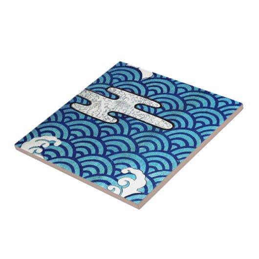 Japans Zee en wolken Tegeltje (Zijkant)