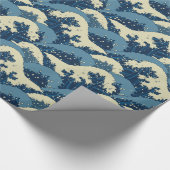 Japans zee golft patroon cadeaupapier (Hoek)