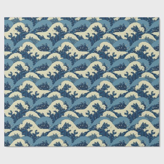 Japans zee golft patroon cadeaupapier (Vlak)