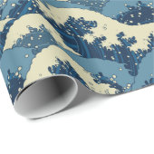 Japans zee golft patroon cadeaupapier (Rol Hoek)