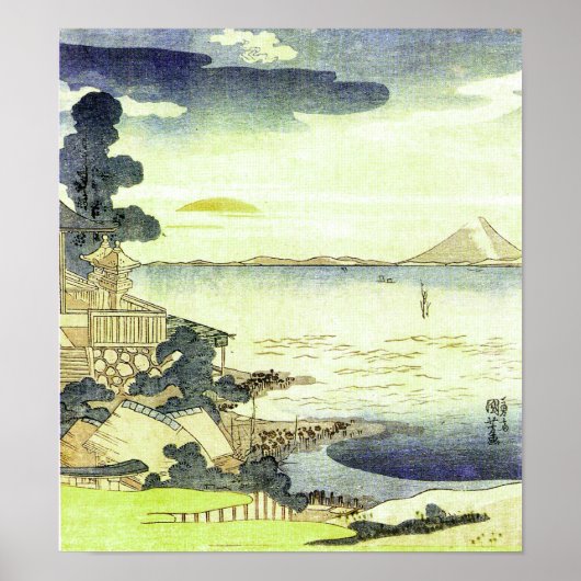 Japans Zee Scene Woodblock Poster (Voorkant)