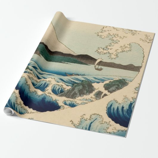 Japans Zee van Satta Hiroshige Art Cadeaupapier (Uitgerold)