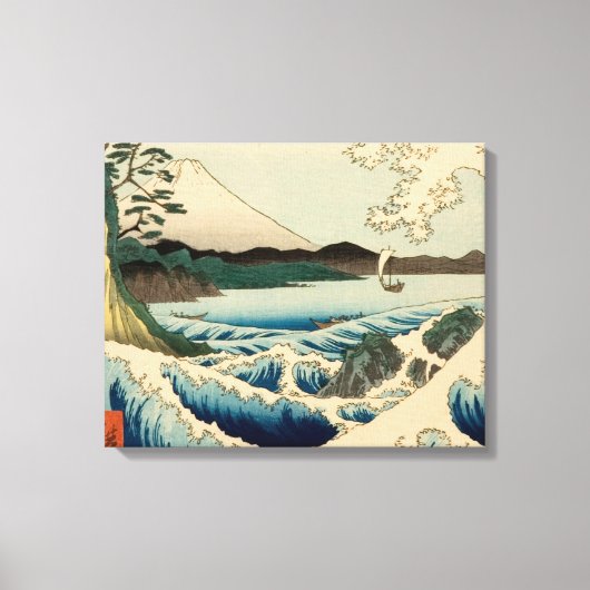 Japans Zee van Satta Hiroshige Art Canvas Afdruk (Voorkant)