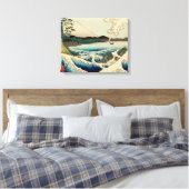 Japans Zee van Satta Hiroshige Art Canvas Afdruk (Insitu (Slaapkamer))