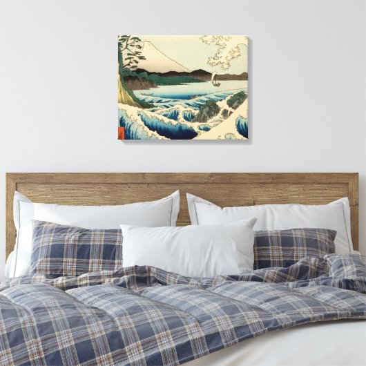 Japans Zee van Satta Hiroshige Art Canvas Afdruk (Insitu (Slaapkamer))