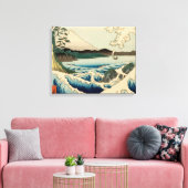 Japans Zee van Satta Hiroshige Art Canvas Afdruk (Insitu (Woonkamer))