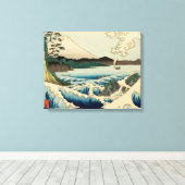 Japans Zee van Satta Hiroshige Art Canvas Afdruk (Insitu (Houten vloer))